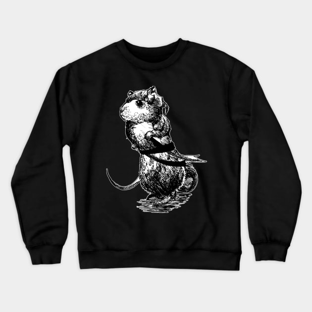 Pirate rat ink drawing 01/02/24 Crewneck Sweatshirt by STearleArt